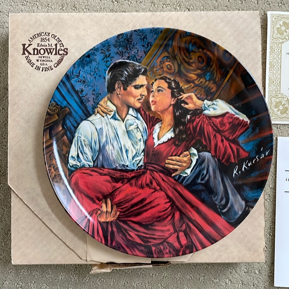 Gone With The Wind Collector Plate “Scarlett and Rhett: The Finale”